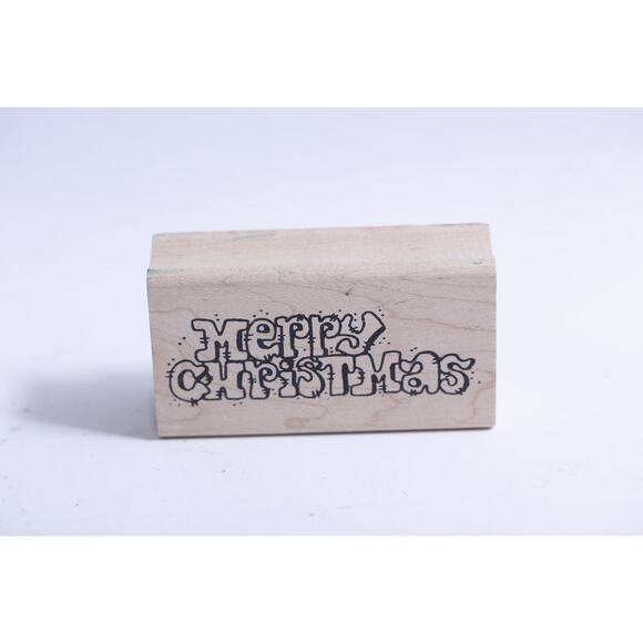 Merry Christmas, Message Stamp, Funny Letters, Holiday Greetings, Paper Stamping - Picture 1 of 3